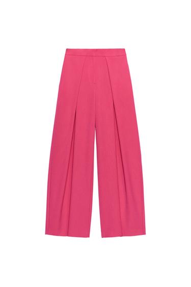 Zara LAIA SÄÄRE JA VOLTIDEGA PÜKSID - Fuksia