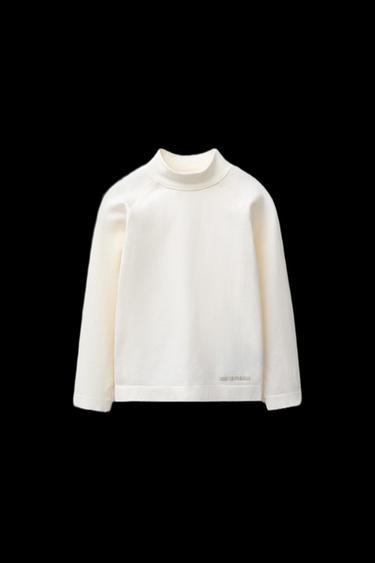 CAMISETA TRANSPIRABLE RIB TEXTO RELIEVE - Crudo de Zara - Imagen 0