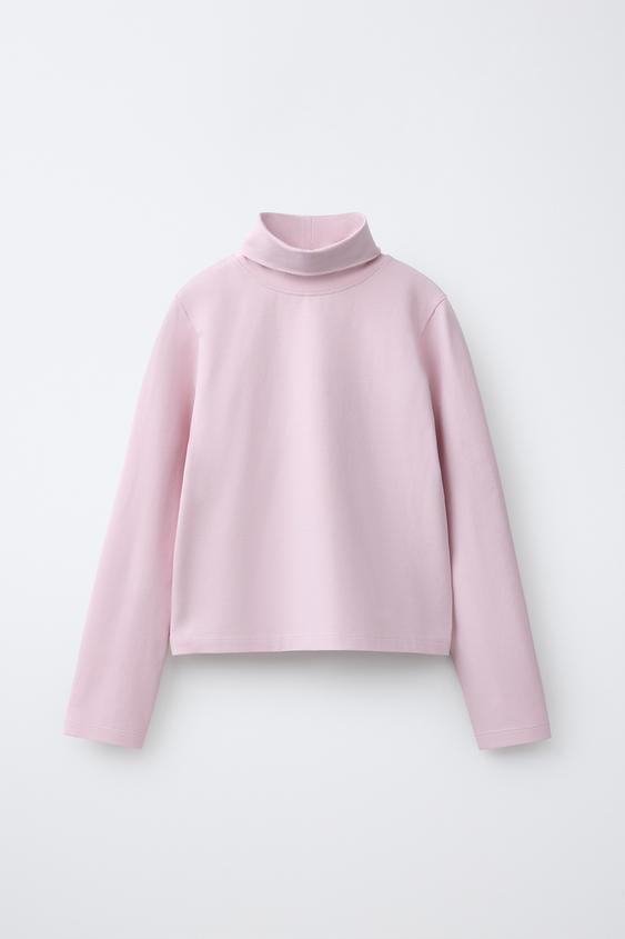 PLAIN TURTLENECK T-SHIRT - Pink by Zara - Image 0