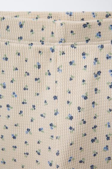 ENSEMBLE BODY ET LEGGING GAUFRÉ À FLEURS - Bleu de Zara - Image 4