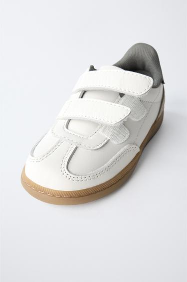 LEATHER STRAP SNEAKERS - White by Zara - Image 2