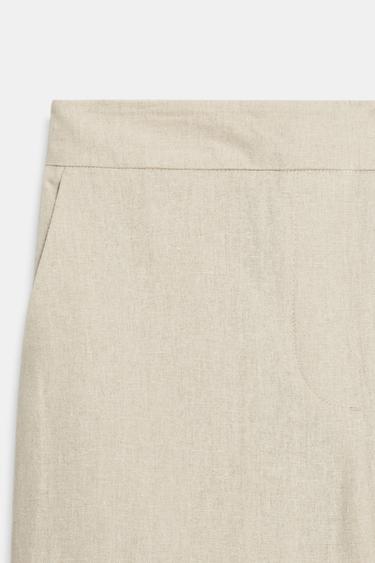 PANTALON DROIT LIN - Beige clair de Zara - Image 11
