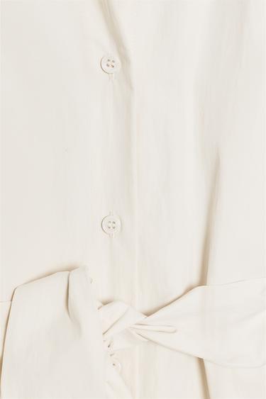ZW COLLECTION PUFF SLEEVE SHIRT DRESS - Ecru by Zara - Image 7