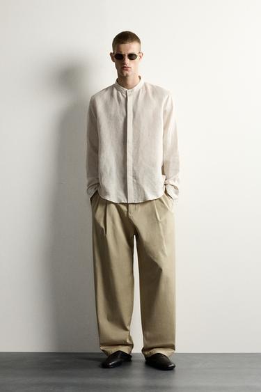 CHEMISE COUPE DÉCONTRACTÉE 100% LIN - Beige clair de Zara - Image 0