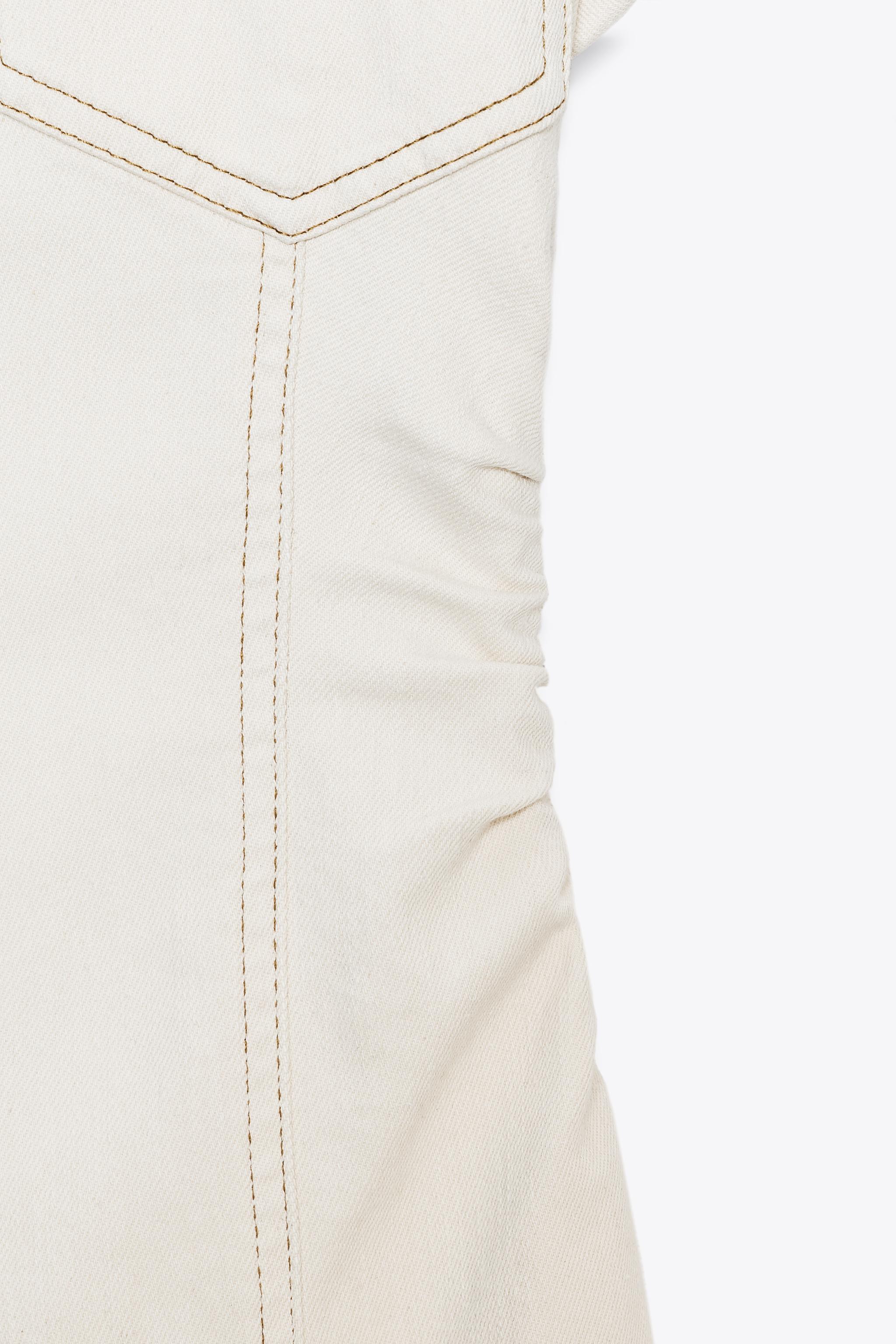 ウエストギャザー入りミディ丈ワンピース - エクリュ | ZARA
