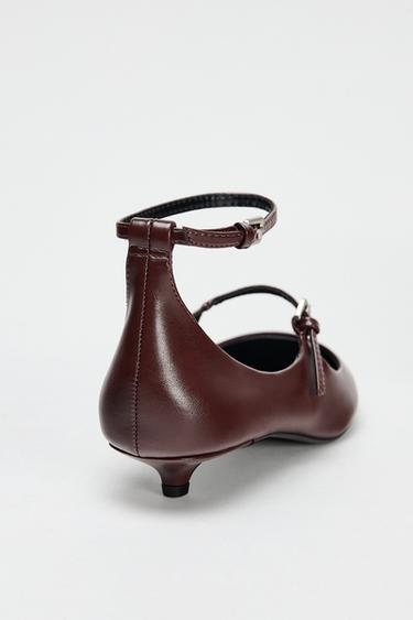 CHAUSSURES À BRIDES À TALONS KITTEN HEEL - Bordeaux de Zara - Image 4