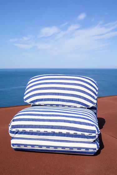 FAUTEUIL PLIABLE INDIVIDUEL RAYURES - Écru / Bleu de Zara