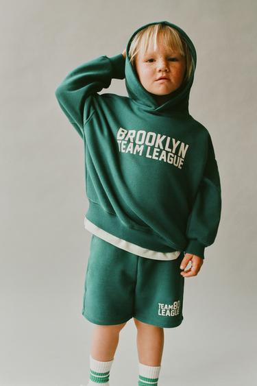 Zara PRINTED HOODIE - Mid-green