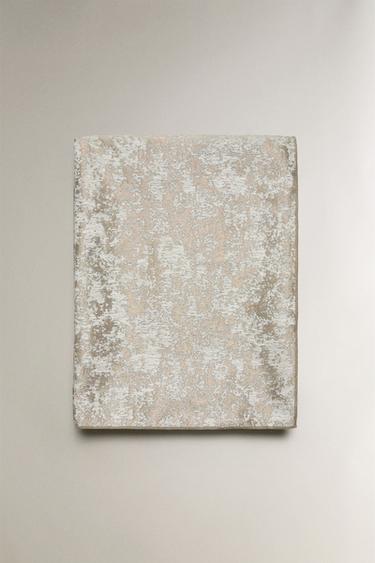 FLORAL JACQUARD THROW - Silver by Zara - Image 4