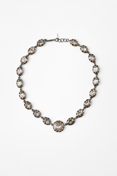 COLLIER MÉTALLIQUE AVEC BIJOUX - Gris anthracite de Zara