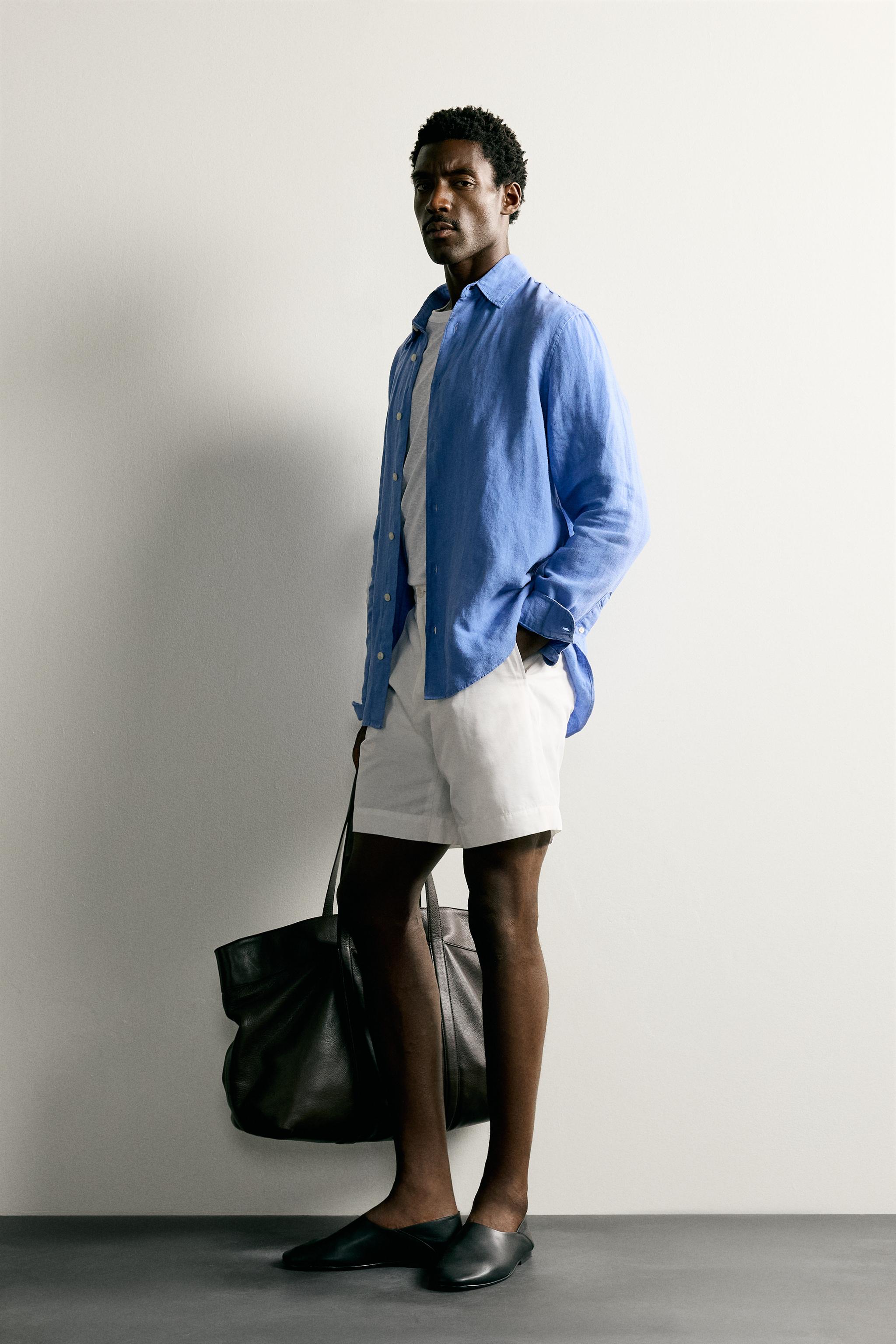 Мужские шорты Zara REGULAR FIT TAB SHORTS — фото 4