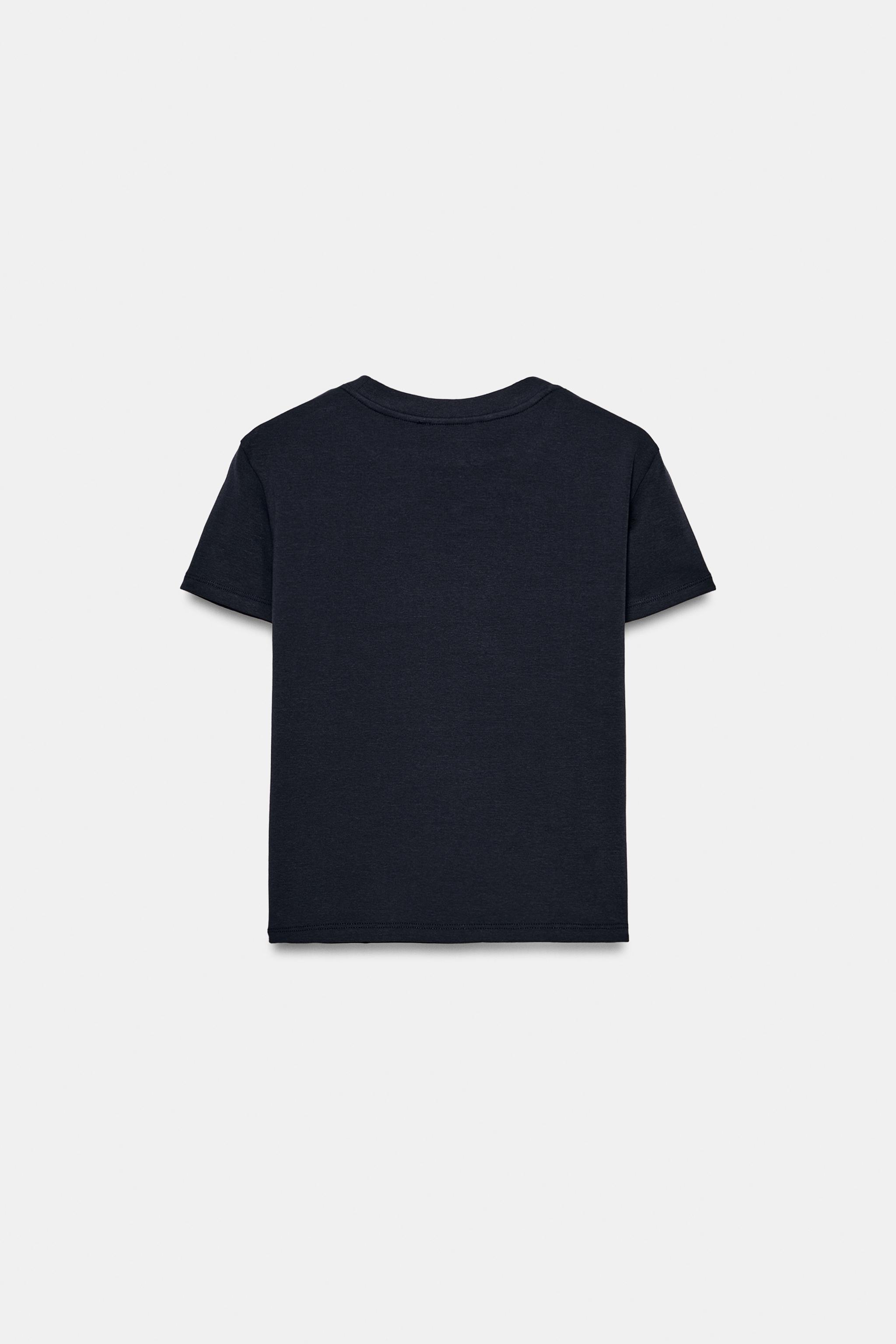 AYICIK BASKILI KISA KOLLU T-SHIRT - Görsel 5