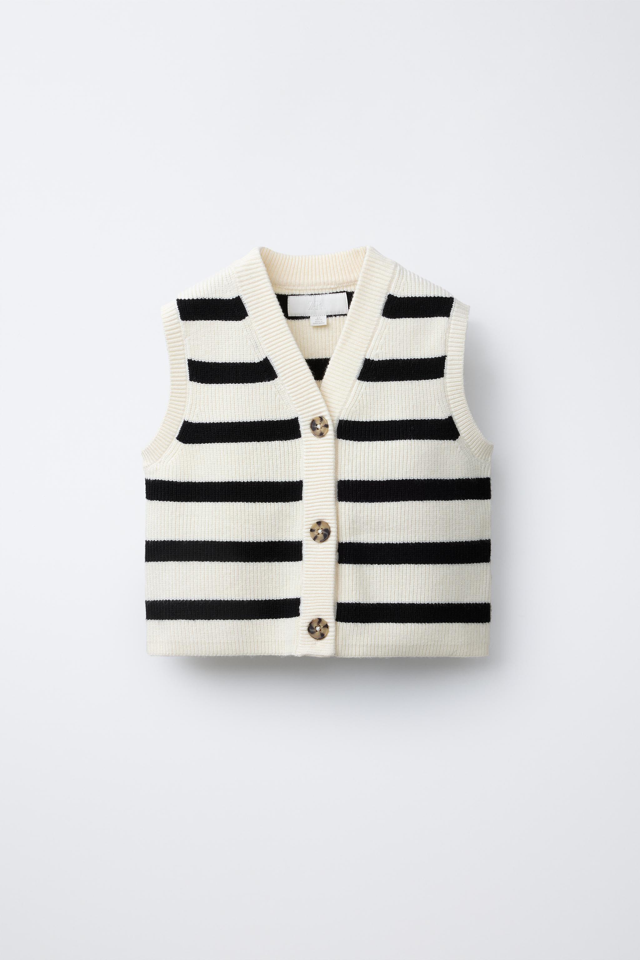 STRIPED KNIT VEST striped ZARA India - Main Image
