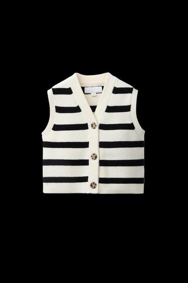 STRIPED KNIT VEST - striped by Zara - Image 0