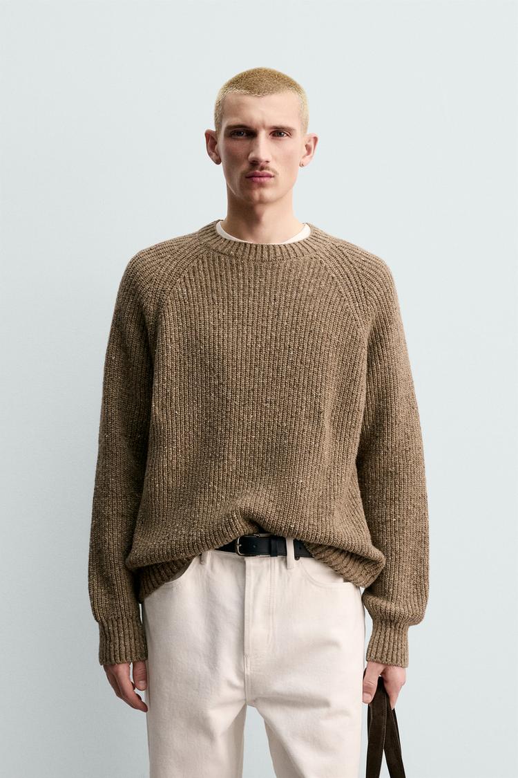 ZARA PURL KNIT FLECKED JUMPER ORIGINS