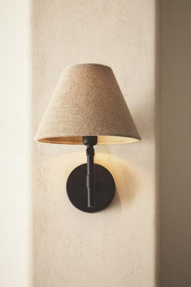 Zara LAMP | LINEN LAMPSHADE WALL SCONCE - Light beige