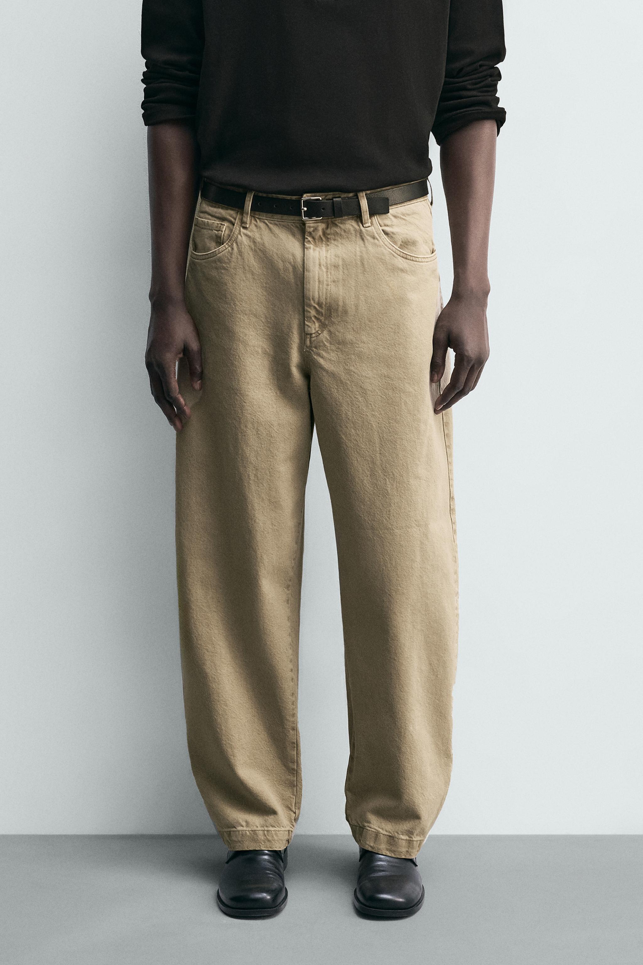 STRAIGHT FIT PANTS — Beige