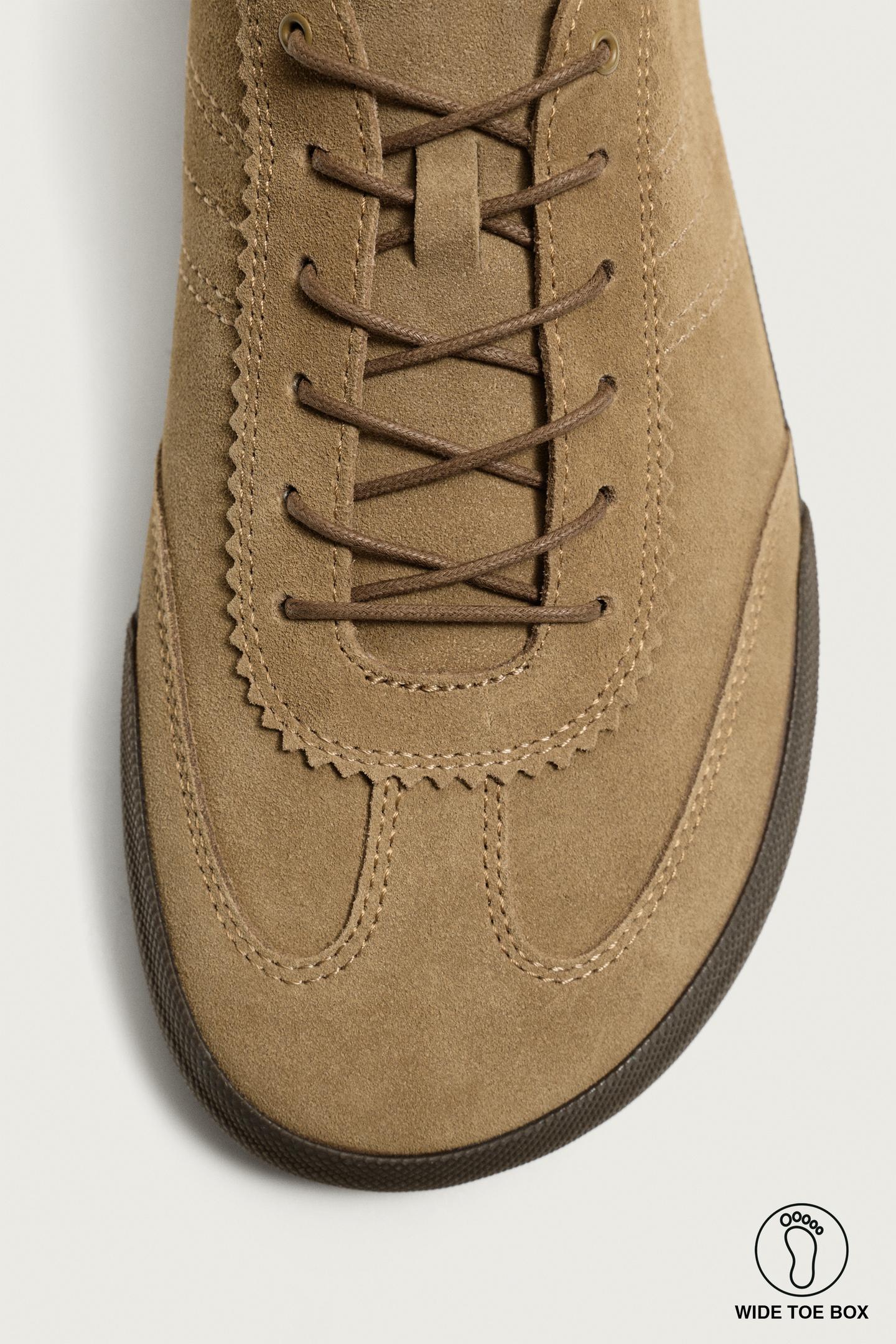 Кроссовки Zara Barefoot Leather, цвет: Коричневый — фото 7