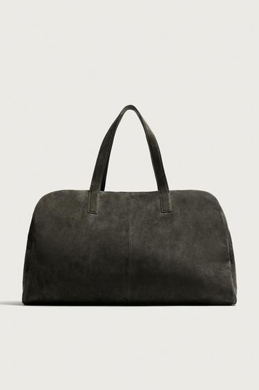 BOLSO DE VIAJE PIEL XL - Gris de Zara