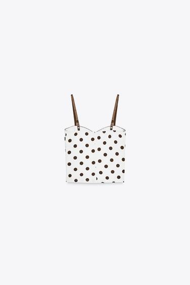 TOP CORSETERIE À POIS - Blanc cassé de Zara - Image 7