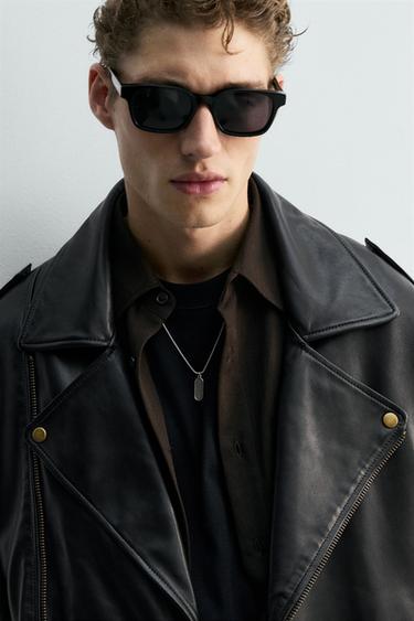 LEATHER BIKER JACKET LIMITED EDITION - Black by Zara - Image 6