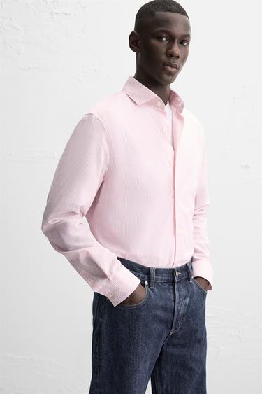 COTTON/LYOCELL SHIRT - Pale pink by Zara - Image 5