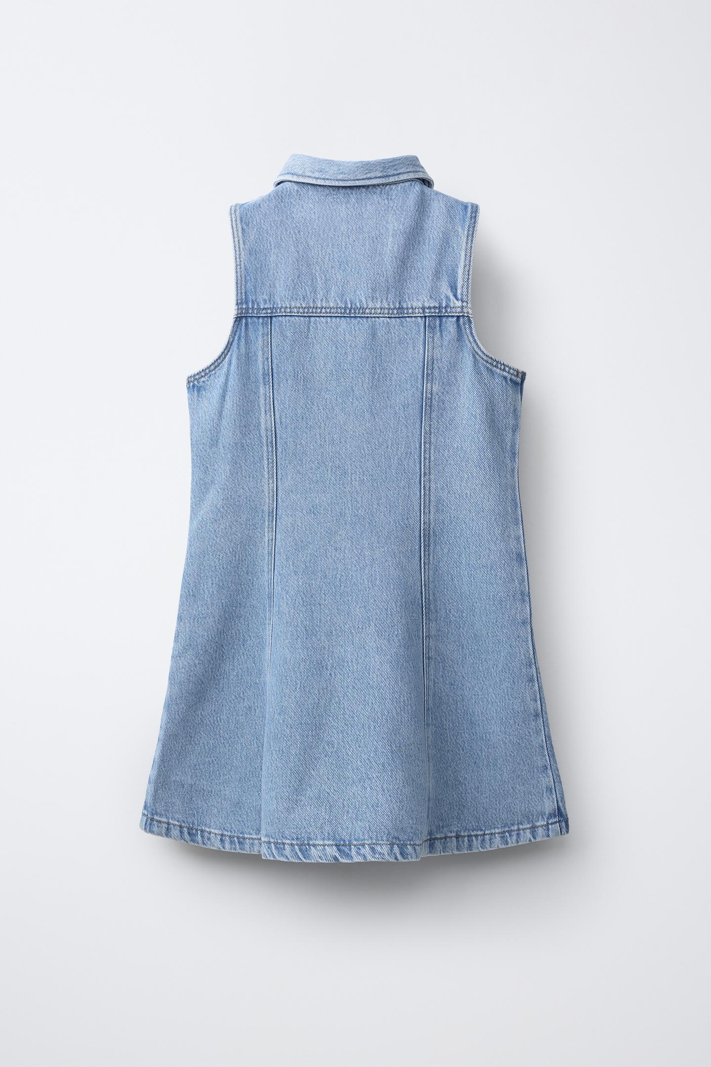 Детское платье Zara Button-Front Denim, цвет: Синий — фото 2
