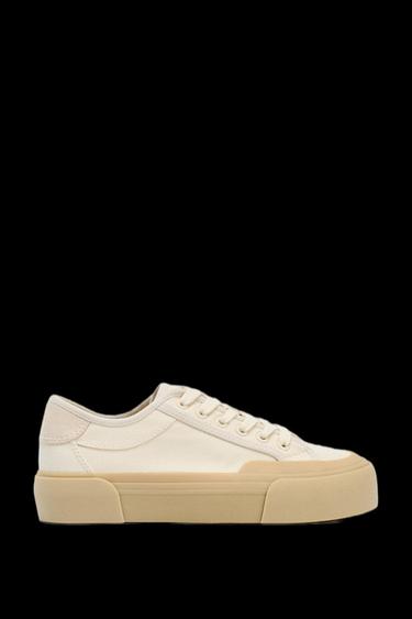 Zara FABRIC SNEAKERS - Off White - Image 0