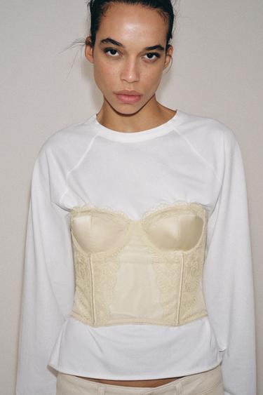 CORSET BIMATIÈRE EN DENTELLE - Vanille de Zara - Image 2