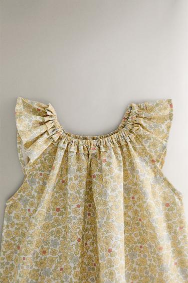 ROBE ENFANT FLEURS - Jaune de Zara - Image 1