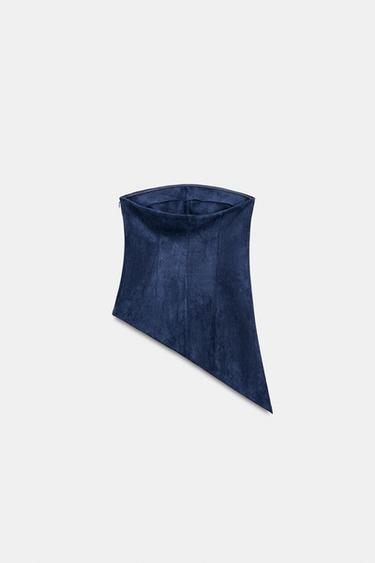 TOP ASYMÉTRIQUE EFFET DAIM - Bleu moyen de Zara - Image 3