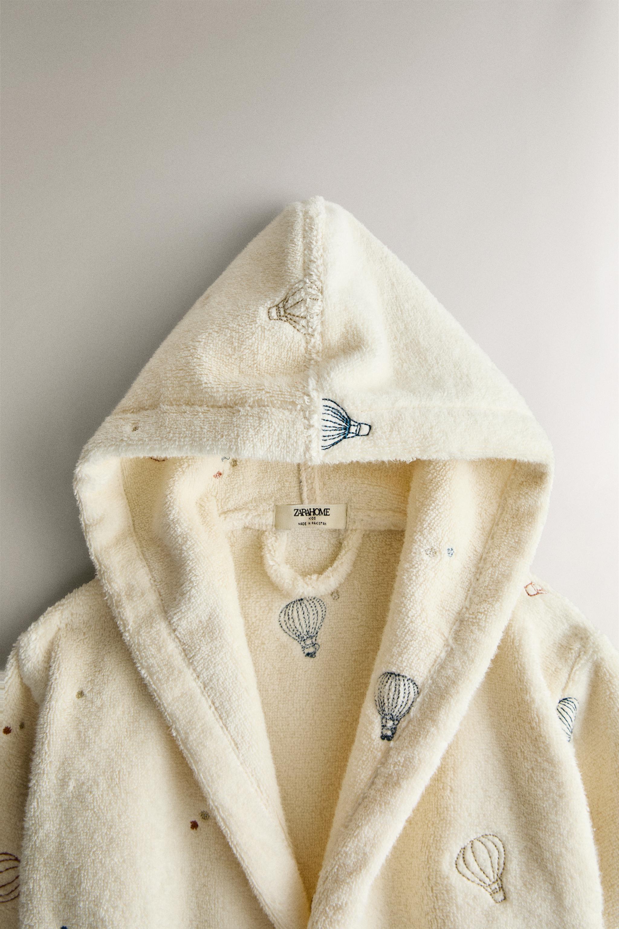 KIDS' BALLOON BATHROBE — Light beige