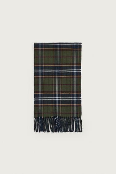 COMBINED CHECK SCARF - Navy blue by Zara