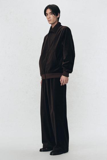 PANTALON RELAXED FIT VELOURS SOSHIOTSUKI X ZARA - Marron de Zara - Image 2