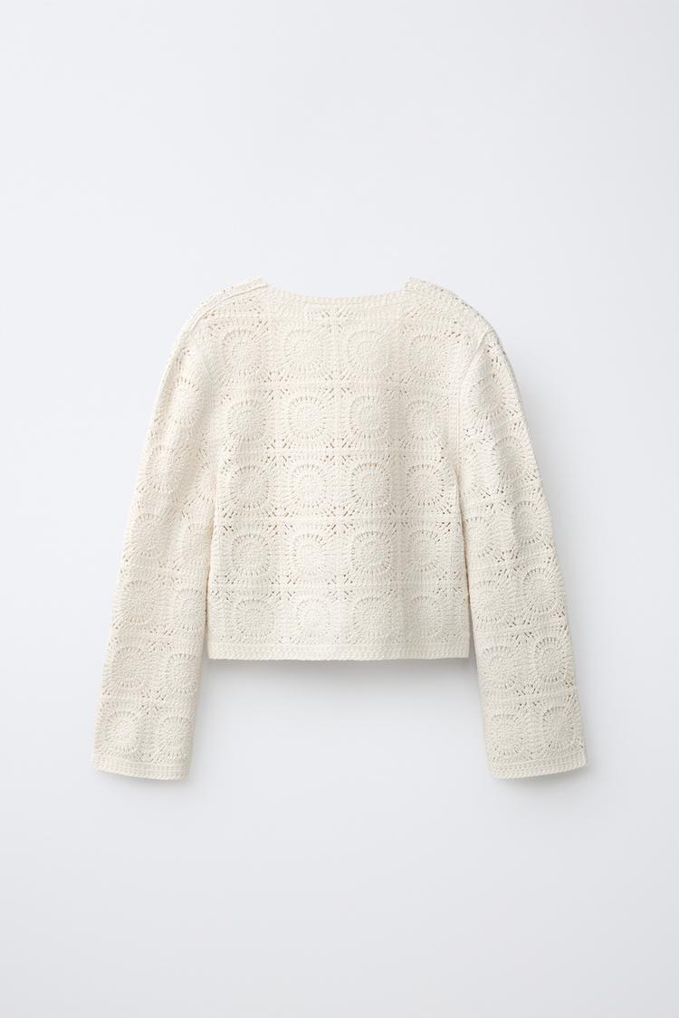 Cárdigan de punto crochet floral 4