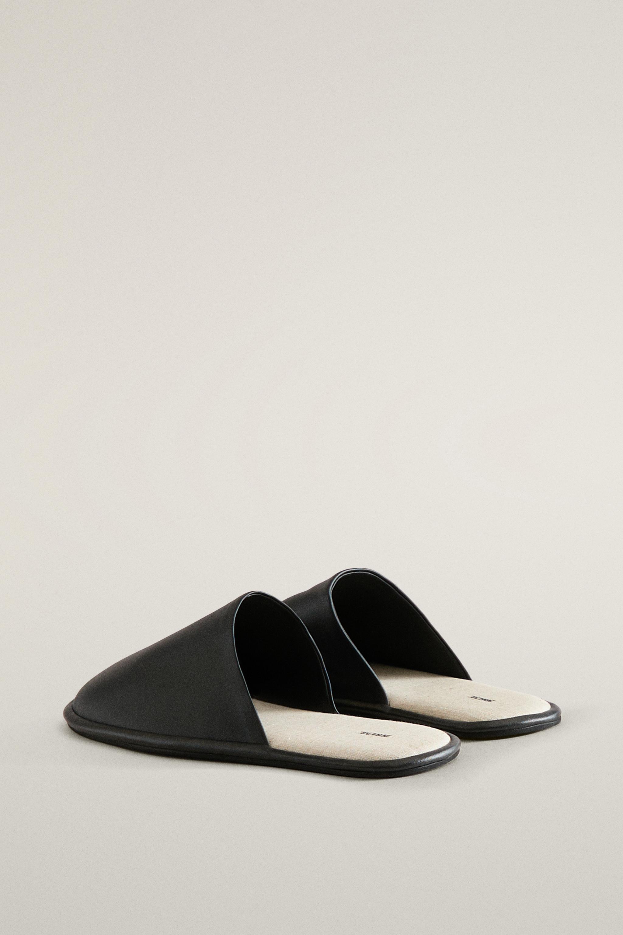 MULE CUIR CONTRASTE
