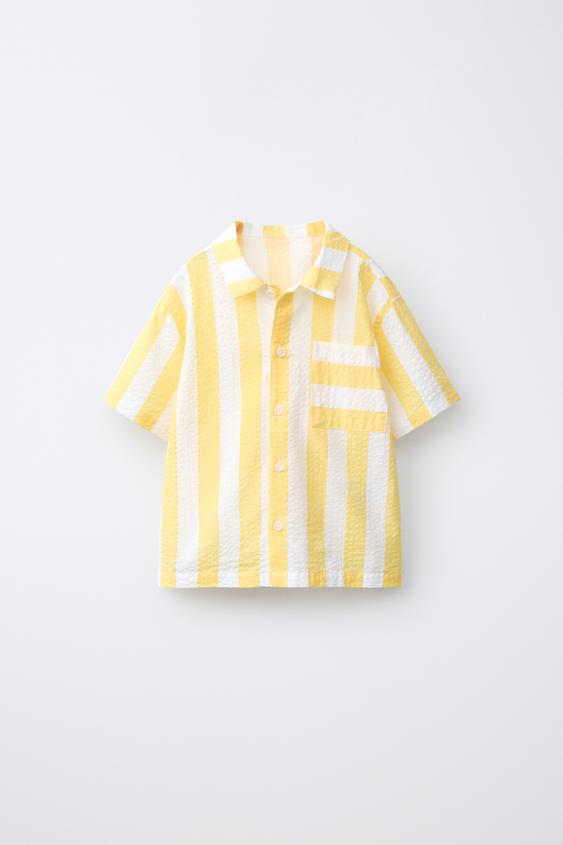 SEERSUCKER STRIPED SHIRT - Yellow by Zara - Image 0