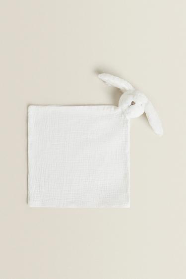 BABY SECURITY BLANKET RABBIT — White 2