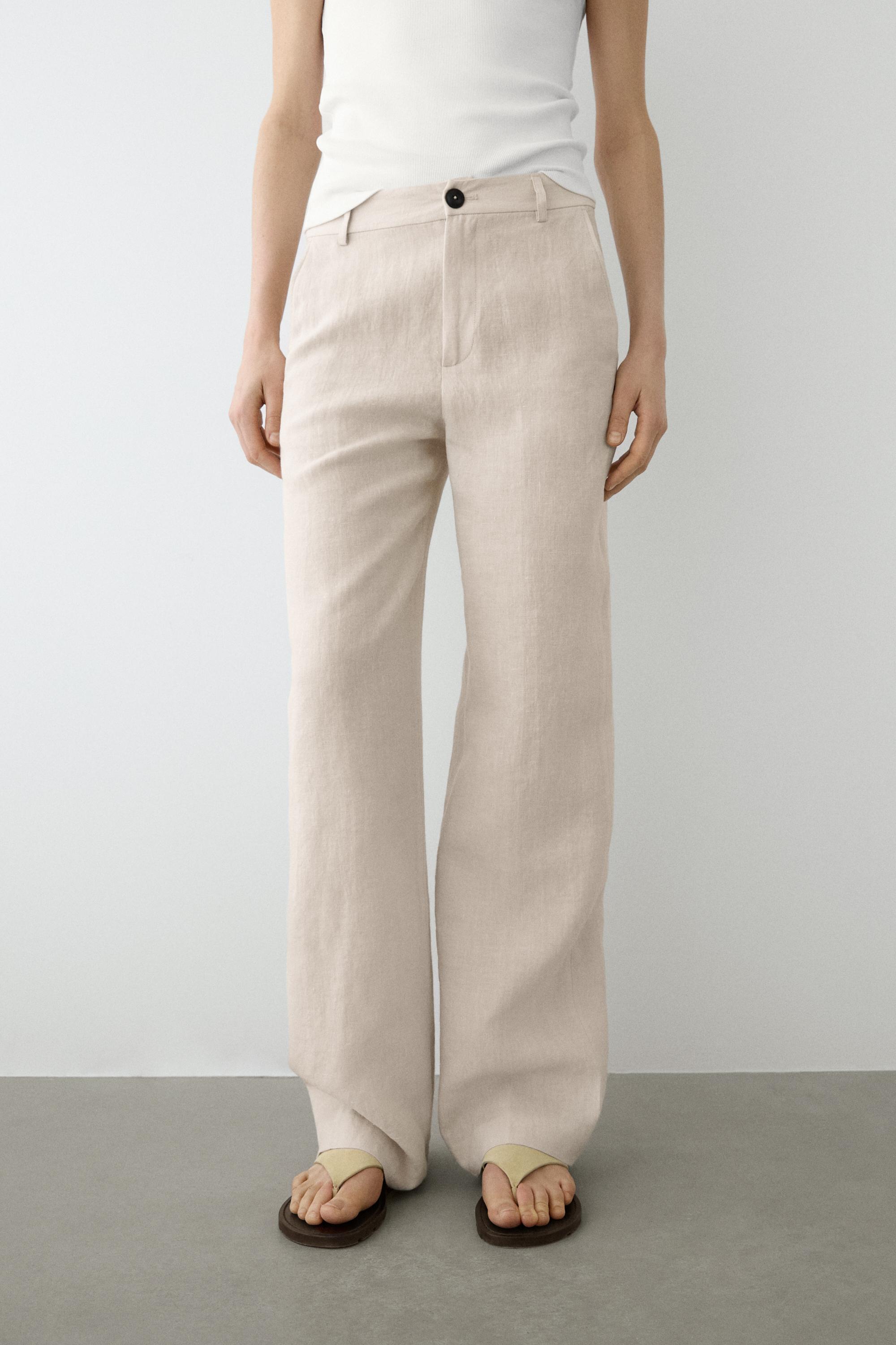 Pantalon relaxed fit 100 % lin