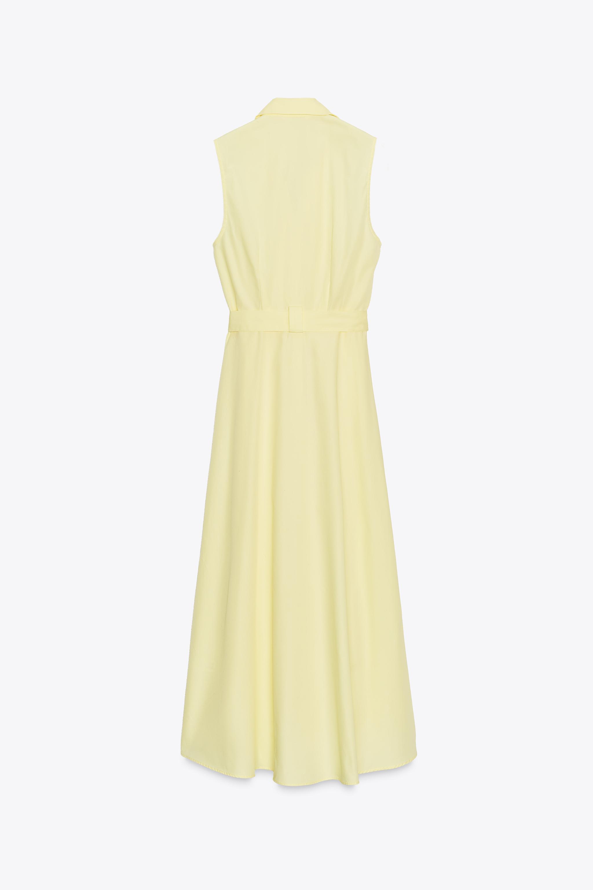 ROBE MIDI EN POPELINE CEINTURE