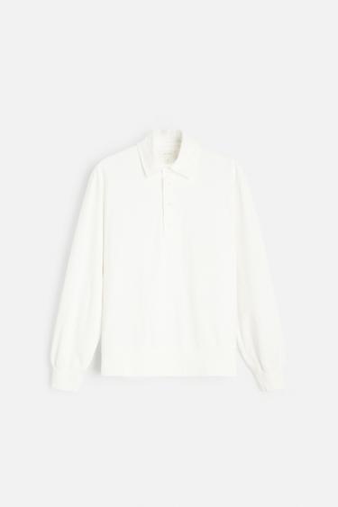 Zara POLO SWEATSHIRT - Oyster-white