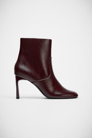 STIVALETTI CON TACCO ALTO - Rosso bordeaux di Zara