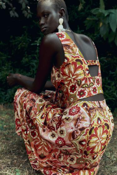 TOP RUSTIQUE IMPRIMÉ AVEC NŒUD - Multicolore de Zara - Image 3