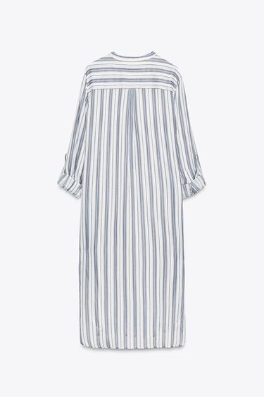 LIMITED EDITION RAMIE LONG SHIRT - Blue/White by Zara - Image 6
