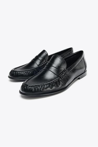 SOFT GATHERED LOAFERS - Black by Zara - Image 3