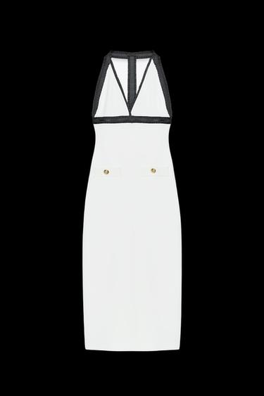 HALTER-KLEID MIT STRETCH-CONTOURING - Weiß von Zara - Bild 0