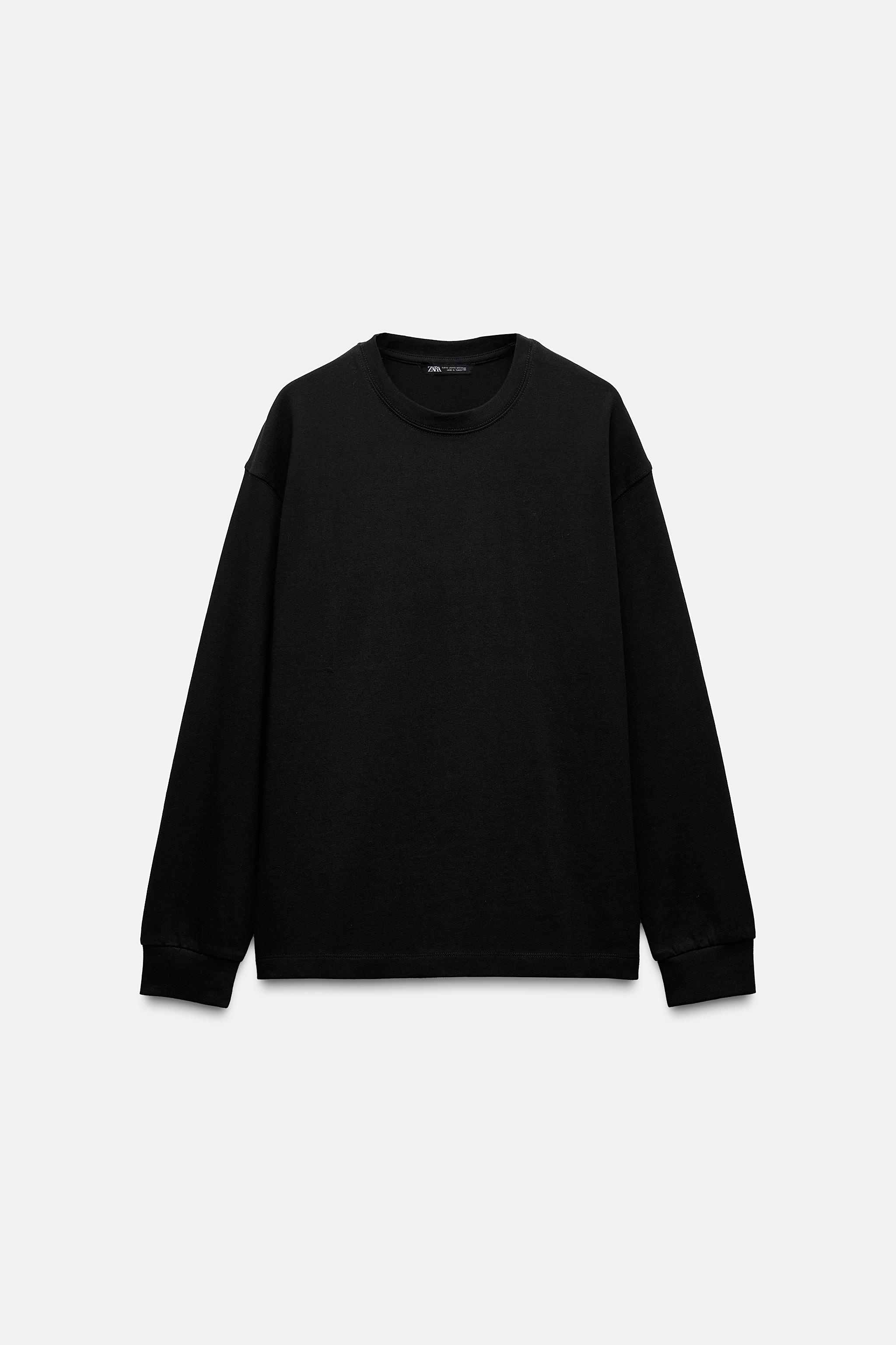 Black t shirt zara best sale