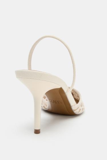 HEELED SHOES WITH PERFORATED TOP - Ecru White by Zara - Image 5