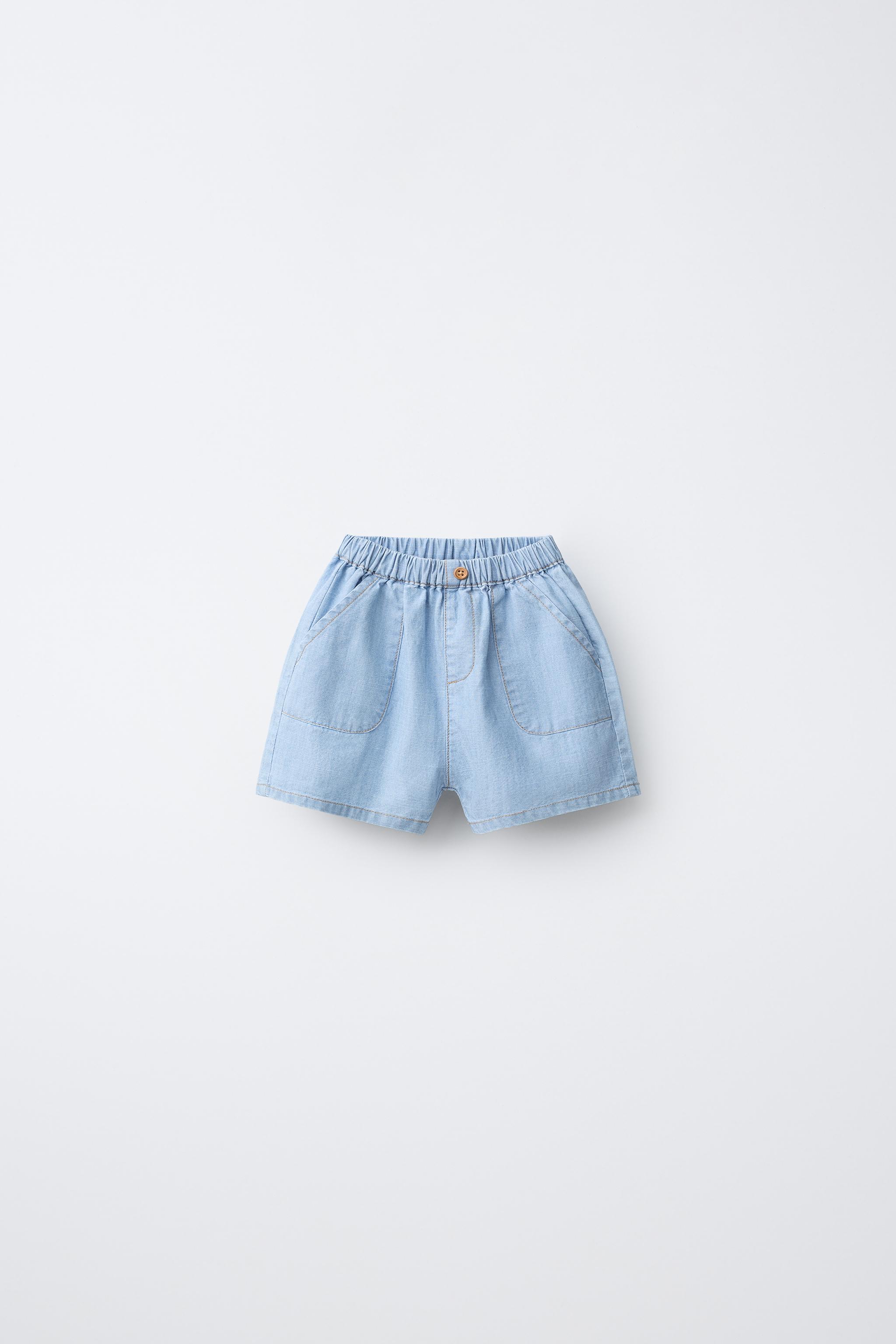 DENIM POCKET SHORTS - Mid-blue | ZARA United States