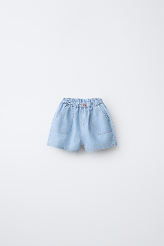 DENIM BERMUDA SHORTS WITH POCKETS - Mid-blue by Zara - Image 0